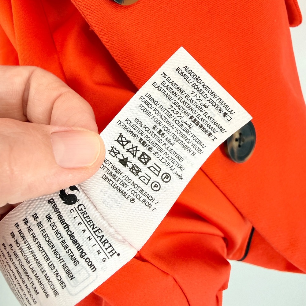 Boden Blazer Bright Red 10P Petite Cotton Stretch One Button Professional Jacket - Picture 7 of 9